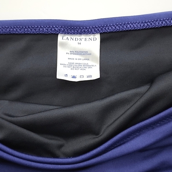 Lands' End Womens Swim Skirt Royal Blue Lined Bottom Gathered Fun Size  14 - Picture 8 of 9
